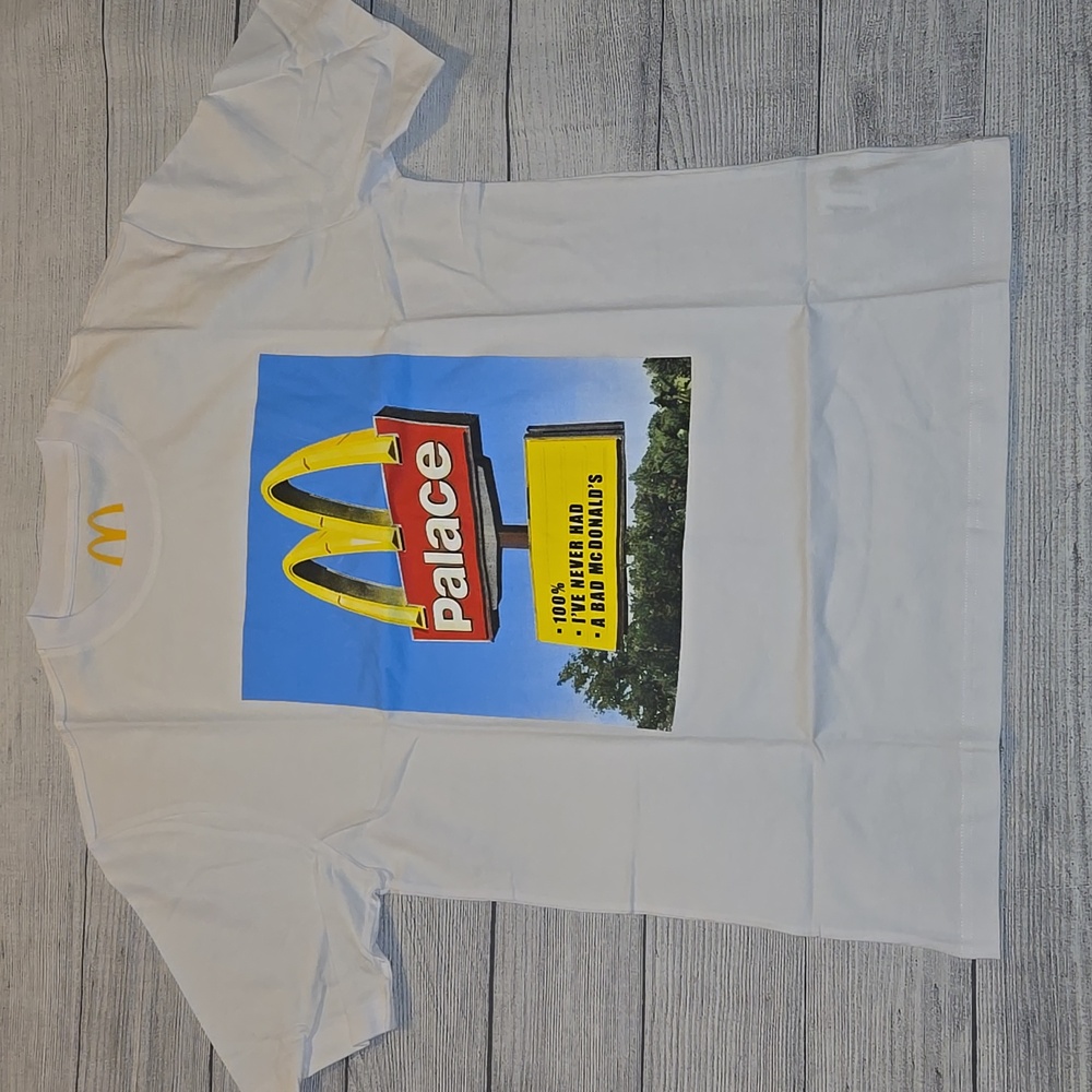 Palace Men's McDonald's Sign T-Shirt White Size L NWT